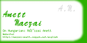 anett maczai business card